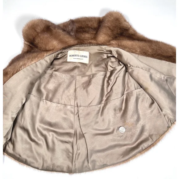 Roberts-Lories San Francisco Mink Stile Brown Fur Stole Cape OS - Picture 11 of 15